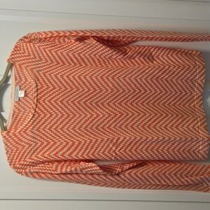 Garnet Hill Orange and White Patterned Top